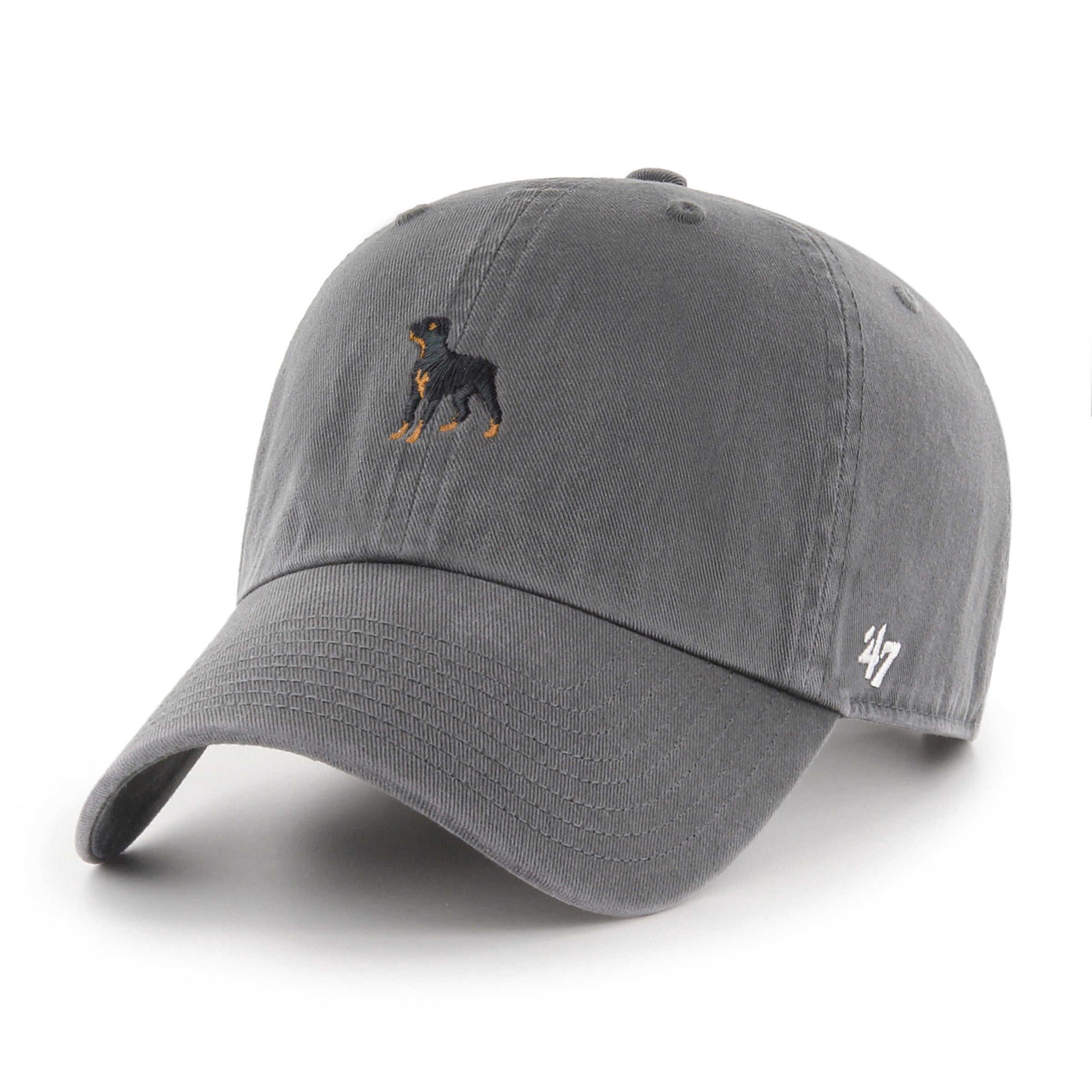 47 Rottweiler Base Runner Icon Adjustable Clean Up Hat - Charcoal