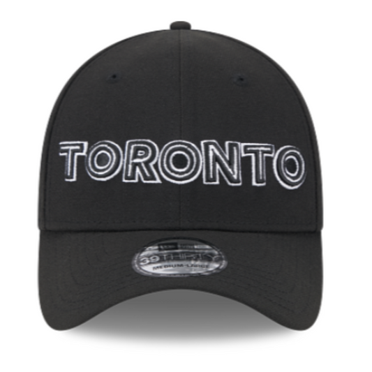 New Era MLB Toronto Blue Jays 2024 City Connect Alternate 39THIRTY Stretch Fit Hat - Black/White