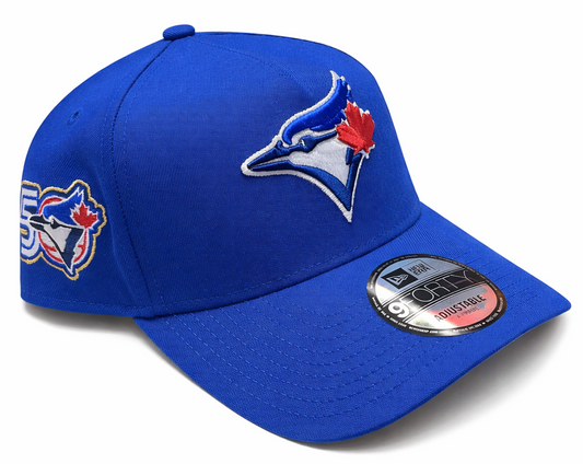 New Era 9FORTY A-Frame MLB Toronto Blue Jays 50th Anniversary Side Patch Custom Collection Adjustable Hat - Royal Blue