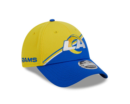 Los Angeles Rams New Era 2023 Sideline 9FORTY Adjustable Hat - Yellow/Blue