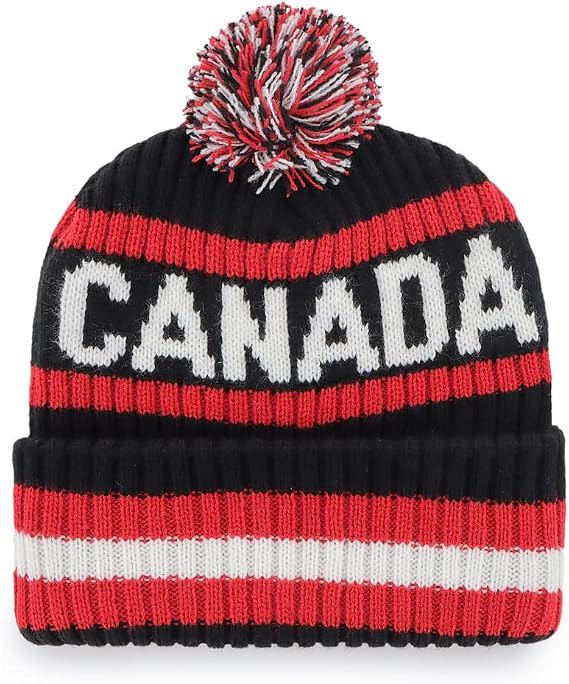 '47 IIHF Team Canada Hockey Bering Knit Cuff Pom Knit Hat - Black