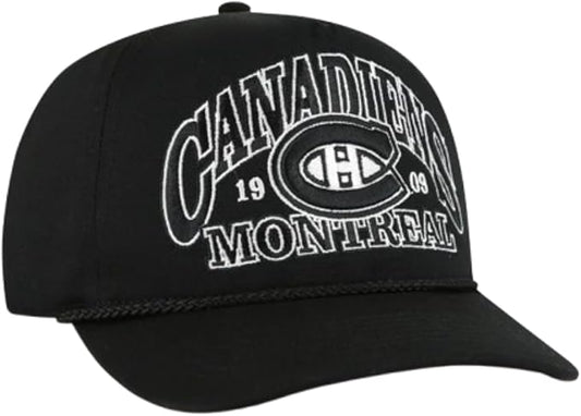'47 NHL Montreal Canadiens Breakwood Hitch Rope Snapback - Black and White