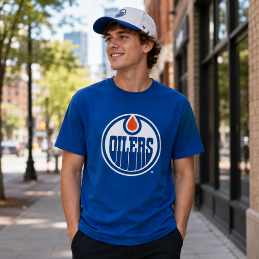 '47 NHL Edmonton Oilers Youth Fan Tee - Blue