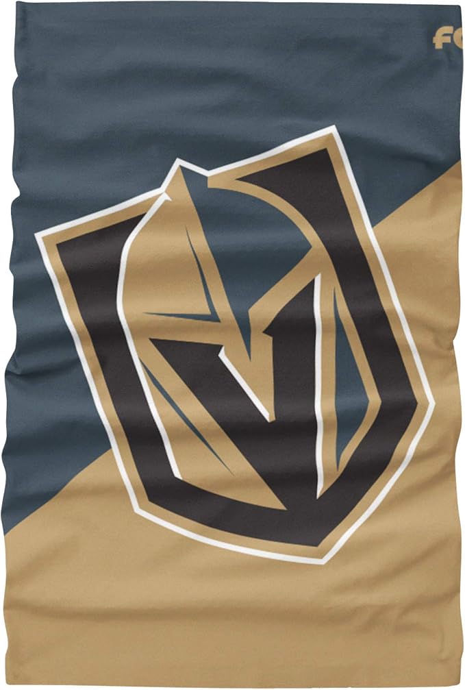 FOCO NHL Vegas Golden Knights Big Logo Gaiter Scarf - Gold/Grey