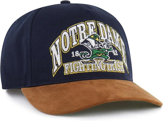 47 NCAA Notre Dame Fighting Irish Break Wood Suede Hitch Adjustable Snapback Hat - Navy/Brown