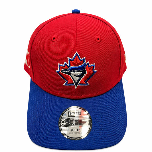 New Era MLB Youth 9FORTY Toronto Blue Jays Vintage Logo Canada Day 2026 Adjustable Hat - Red/Royal