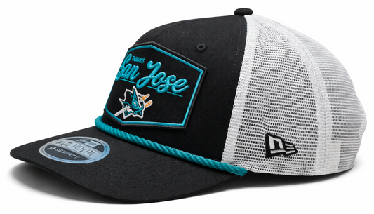 New Era 9SEVENTY NHL San Jose Sharks Adjustable Stretch-Snapback Hat - Black/White