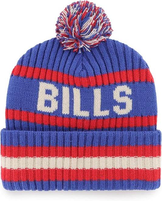 47 NFL Buffalo Bills Bering Cuffed Knit Hat with Pom - Blue