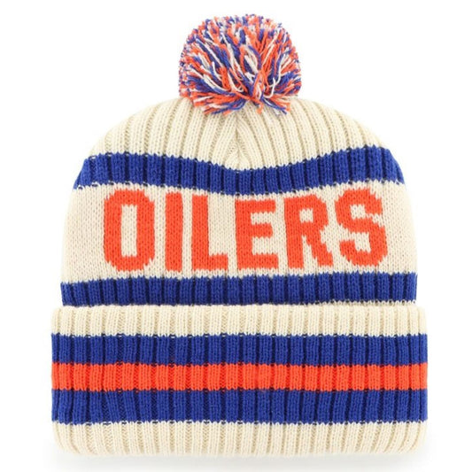 47 NHL Edmonton Oilers Bering Cuff Knit Beanie - Off White/Blue