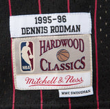 Mitchell & Ness Men's NBA Chicago Bulls Dennis Rodman 1995/96 Pinstripe Hardwood Classics Swingman Jersey - Black