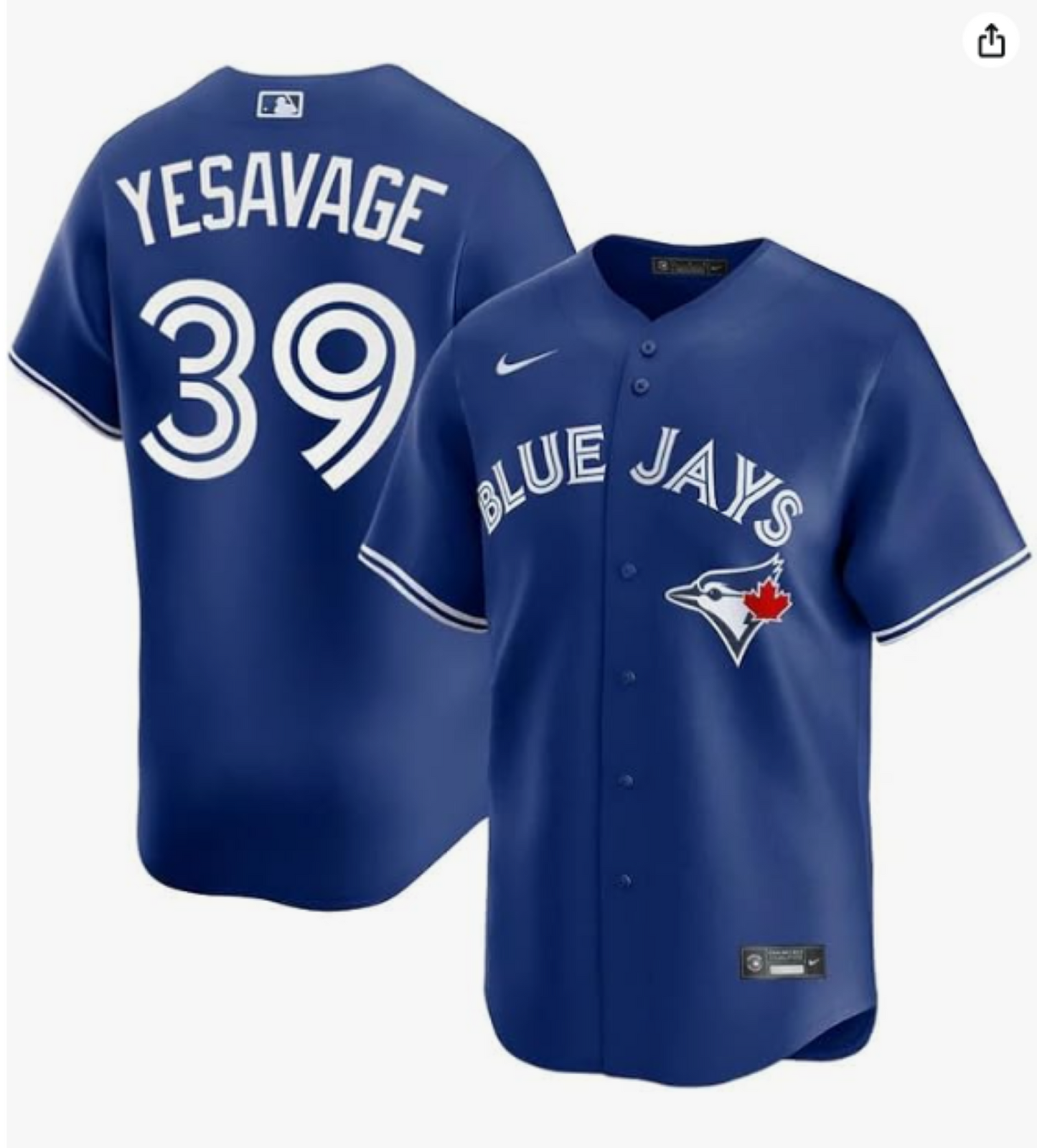 Outerstuff Youth MLB Toronto Blue Jays Trey Yesavage Baseline Jersey - Royal