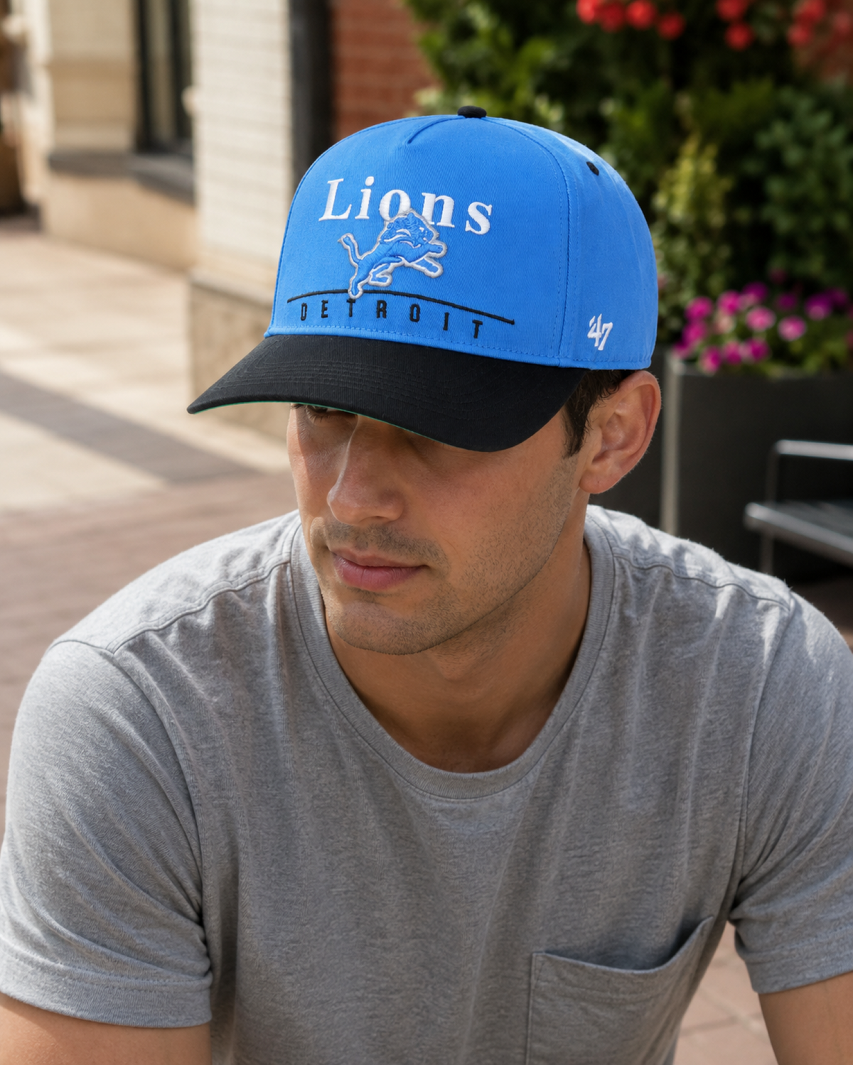 '47 NFL Detroit Lions Super Hitch adjustable Snapback Hat - Blue / Black
