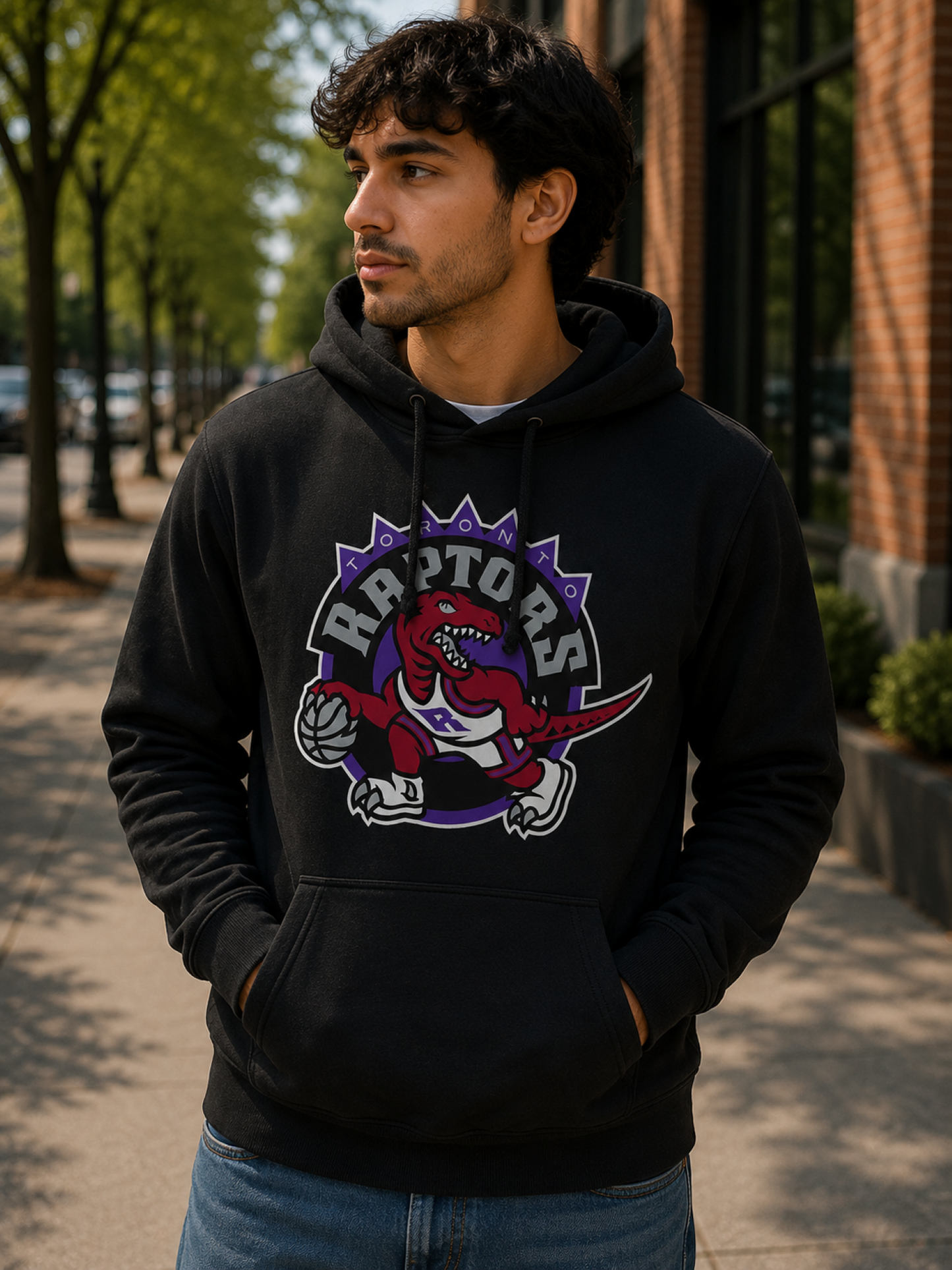 47 NBA Toronto Raptors Imprint Dino Logo HWC Fleece Hoodie - Black