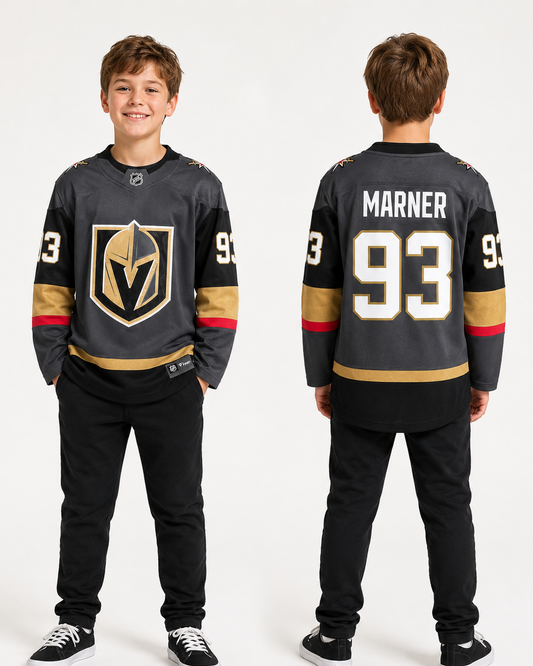Fanatics Youth NHL Vegas Golden Knights Mitch Marner #93 Breakaway Home Jersey - Grey