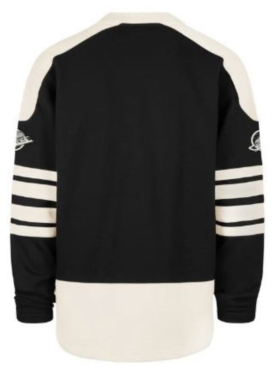 '47 NHL Vancouver Canucks Golden Age Sweep Check Eternal Lacer Fleece Hoodie - Black/White