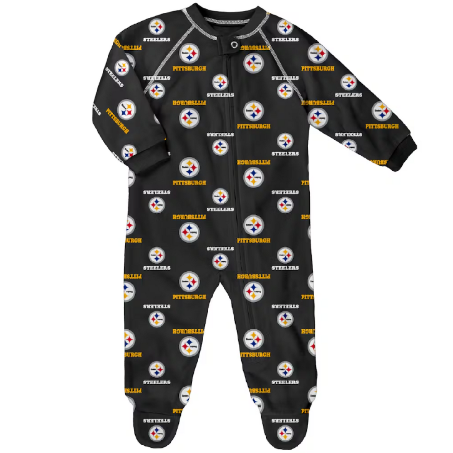 Outerstuff Infant NFL Football Allover Print Raglan Full-Zip Sleepers