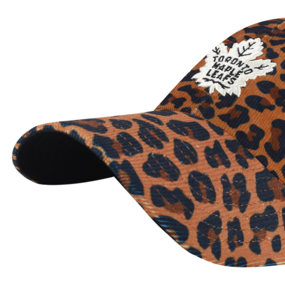 '47 NHL Toronto Maple Leafs Women's Leopard Corduroy Clean Up Adjustable Hat - Leopard Print