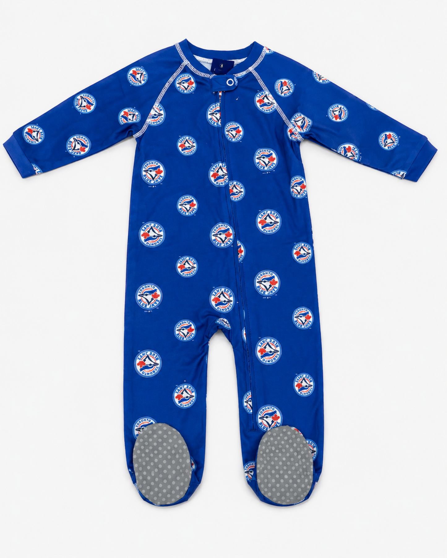Outerstuff Toddler Toronto Blue Jays Royal Allover Print Raglan Full-Zip Sleeper - Royal Blue