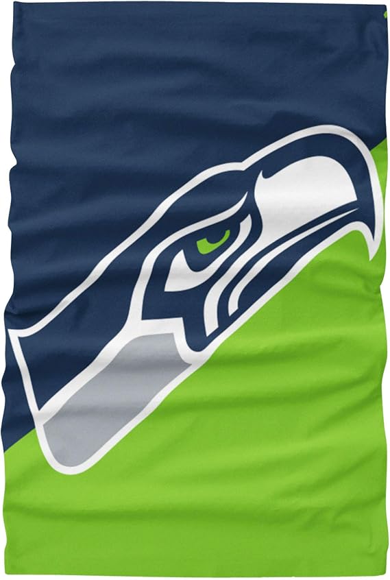 FOCO NFL Seattle Seahawks Big Logo Neck Gaiter - Navy/Green