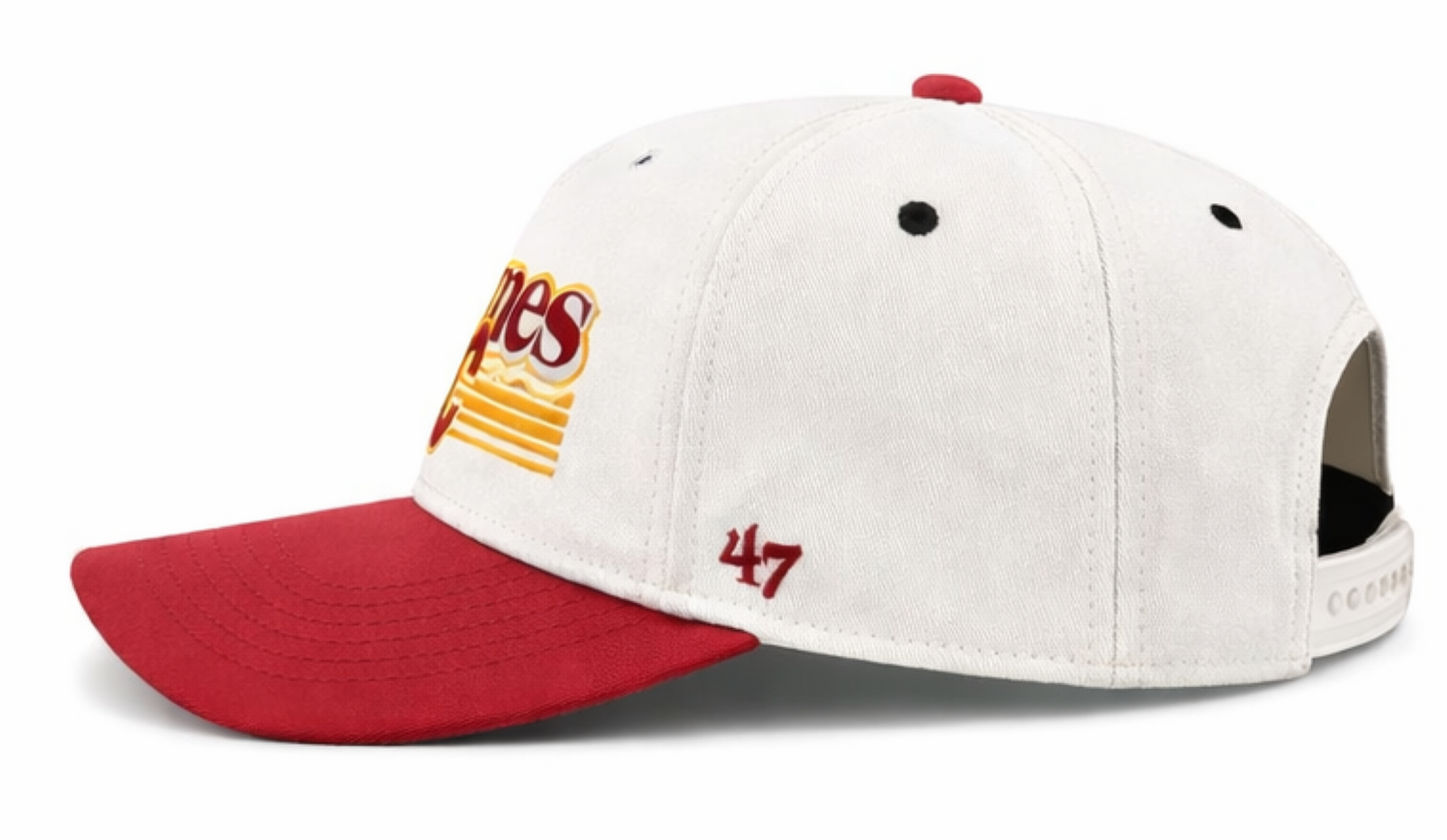 47 NHL Calgary Flames Script Fade TT Rope Hitch Snapback Hat - White/Red