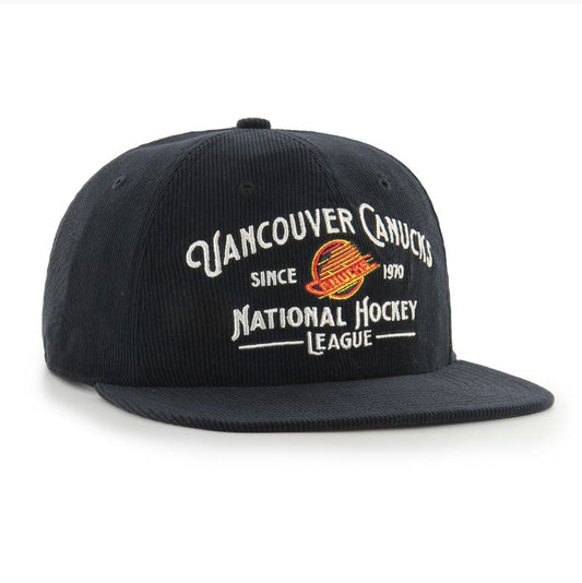'47 NHL Vancouver Canucks Whitlock Captain RL Corduroy Snapback - Black