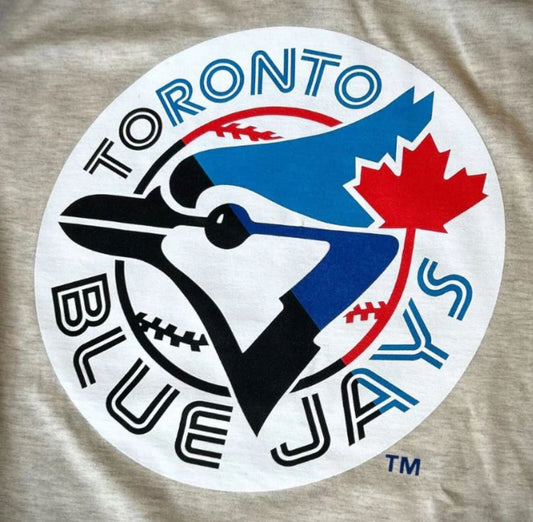 Mitchell & Ness MLB Toronto Blue Jays Cooperstown Half Logo Boxy Tee - Oatmeal White