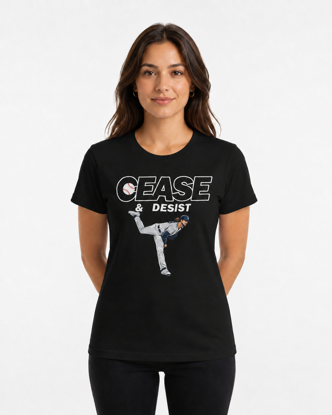 Womens Toronto Blue Jays Cease and Desist Graphic T-Shirts
