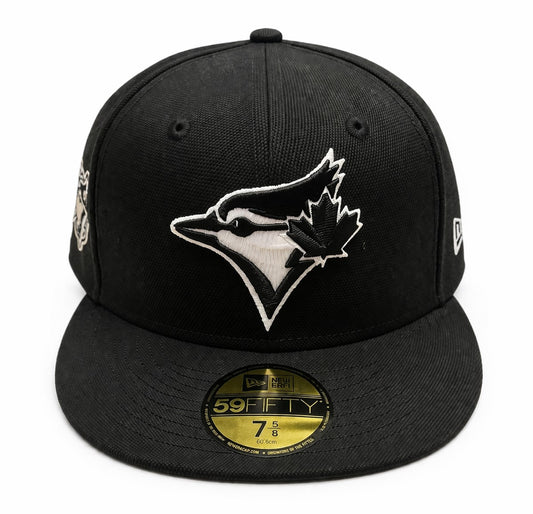 New Era 59FIFTY MLB Toronto Blue Jays 50th Anniversary Side Patch Custom Collection Fitted Hat - Black/White
