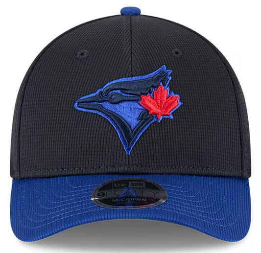 New Era 9FORTY M-Crown MLB Toronto Blue Jays City Connect Batting Practice Two Tone Adjustable Snapback Hat - Black/Blue