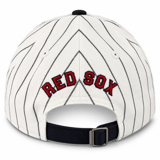 Nike MLB Boston Red Sox Pinstripe Club Cap Adjustable Hat – White/Navy