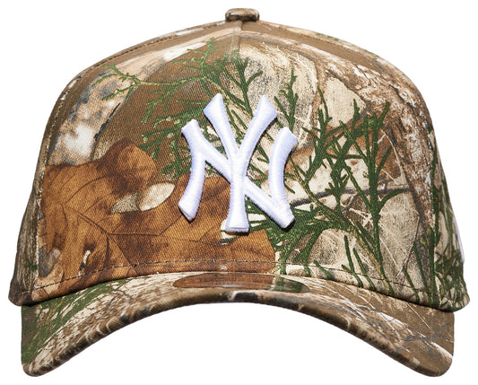 New Era 9FORTY A-Frame MLB New York Yankees Real Tree Adjustable Snapback Hat - Camo