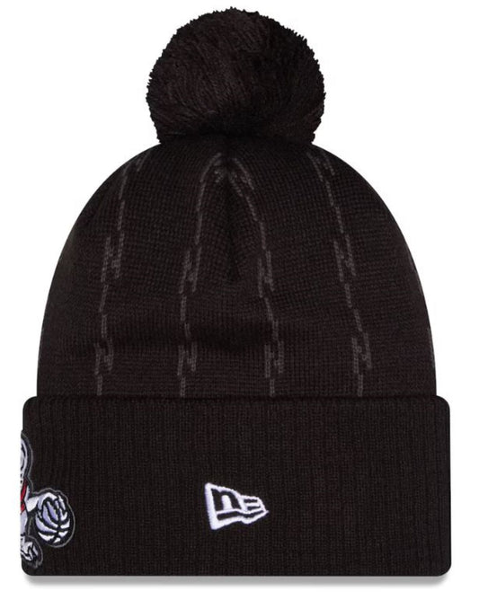 New Era NBA Toronto Raptors 2025/26 City Edition Cuffed Knit Hat with Pom - Black