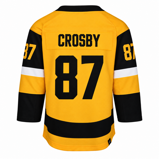 Fanatics NHL Youth Pittsburgh Penguins Sidney Crosby #87 Alternate Premier Jersey Hockey Jersey - Yellow