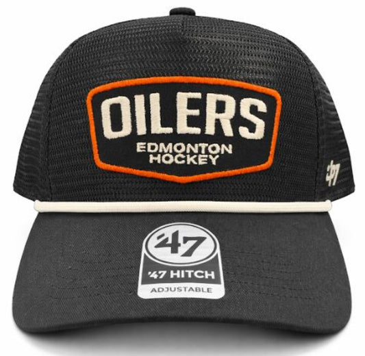 '47 NHL Edmonton Oilers Screener Hitch RF Adjustable Trucker Hat - Black