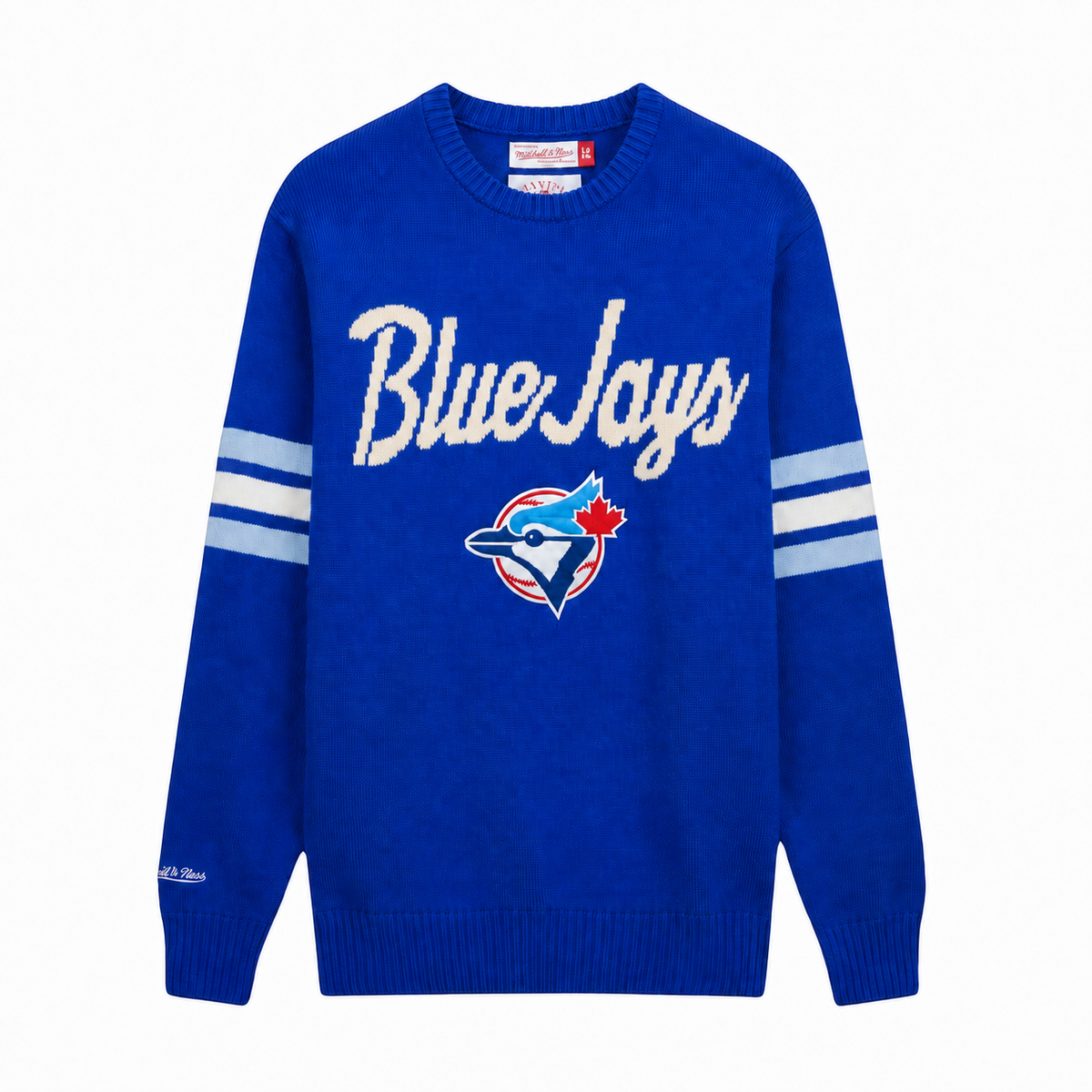 Mitchell & Ness MLB Toronto Blue Jays Cooperstown Logo Head Coach Knit Sweater - Blue