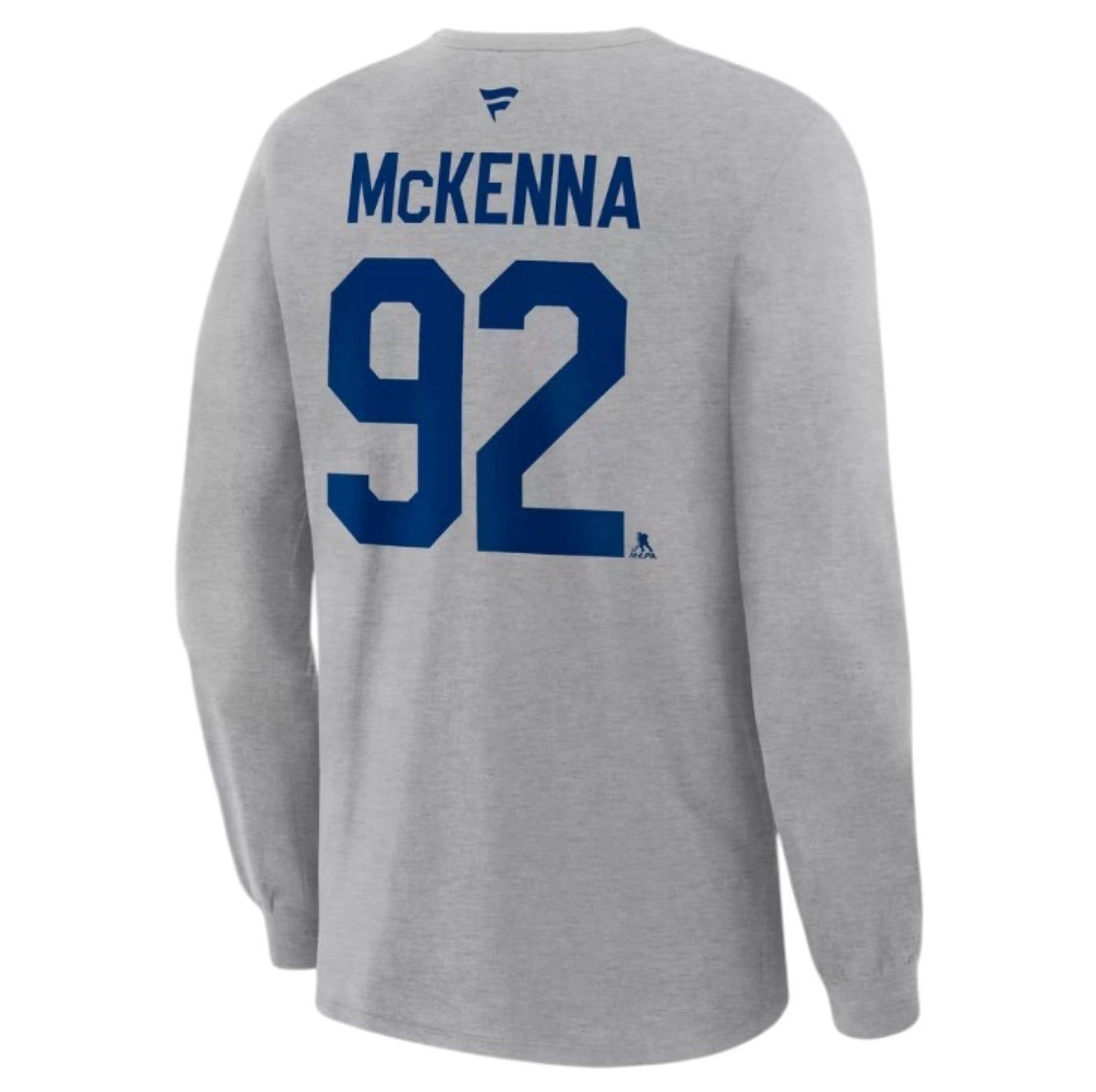 Fanatics Mens NHL Toronto Maple Leafs Gavin McKenna #92 Name and Number Long Sleeve T-Shirt - Grey