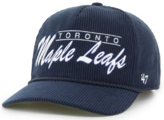 47 NHL Toronto Maple Leafs Double Header Corduroy Hitch Adjustable Snapback Hat - Navy