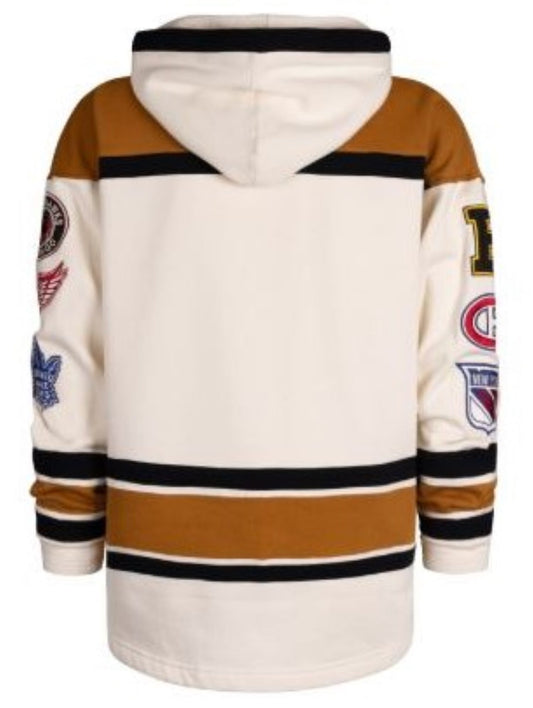 '47 NHL Original Six Lacer Fleece Hoodie - Brown/White