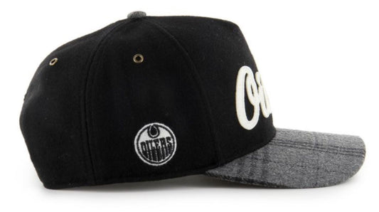 '47 NHL Edmonton Oilers Windowpane Plaid Hitch RF Adjustable - Black/Grey
