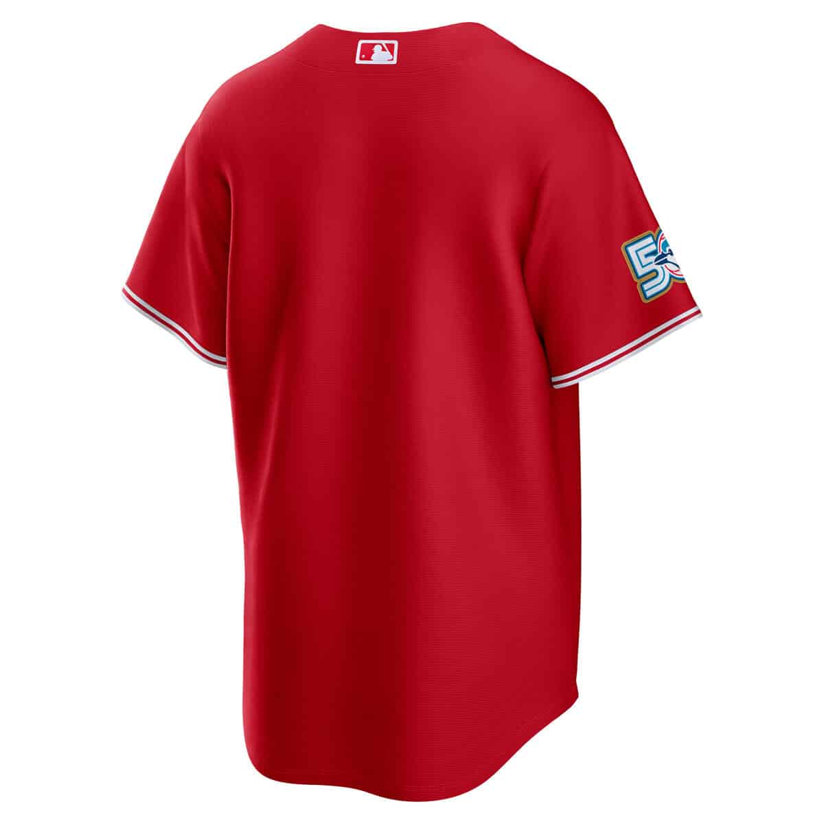 Nike Mens MLB Toronto Blue Jays Canada Day 50th Anniversary Patch Stadium Jersey - Red