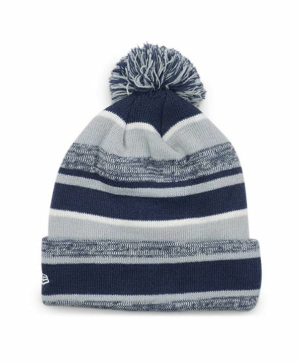 New Era NFL Dallas Cowboys Marled Stripe Knit Beanie Hat Hat With Pom - Team Colors
