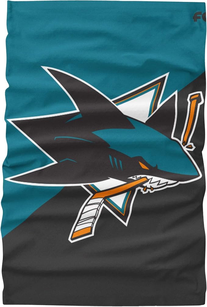FOCO NHL San Jose Sharks Big Logo Gaiter Scarf - Teal/Black