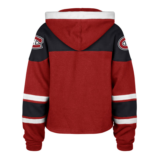 '47 NHL Montreal Canadiens Women's Cropped Superior Lace Hoodie - Red
