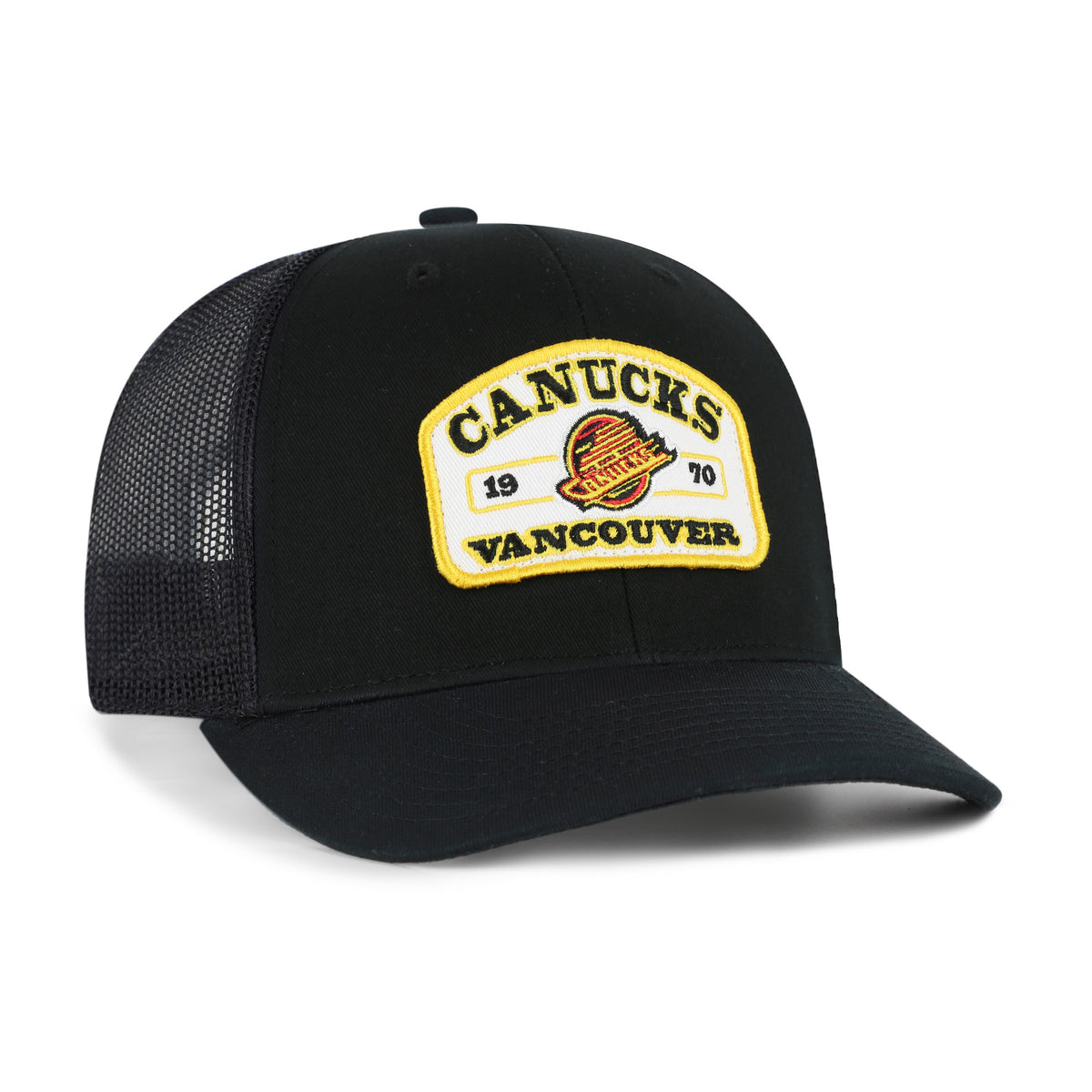 '47 NHL Vancouver Canucks Roadway Trucker Snapback Hat - Black