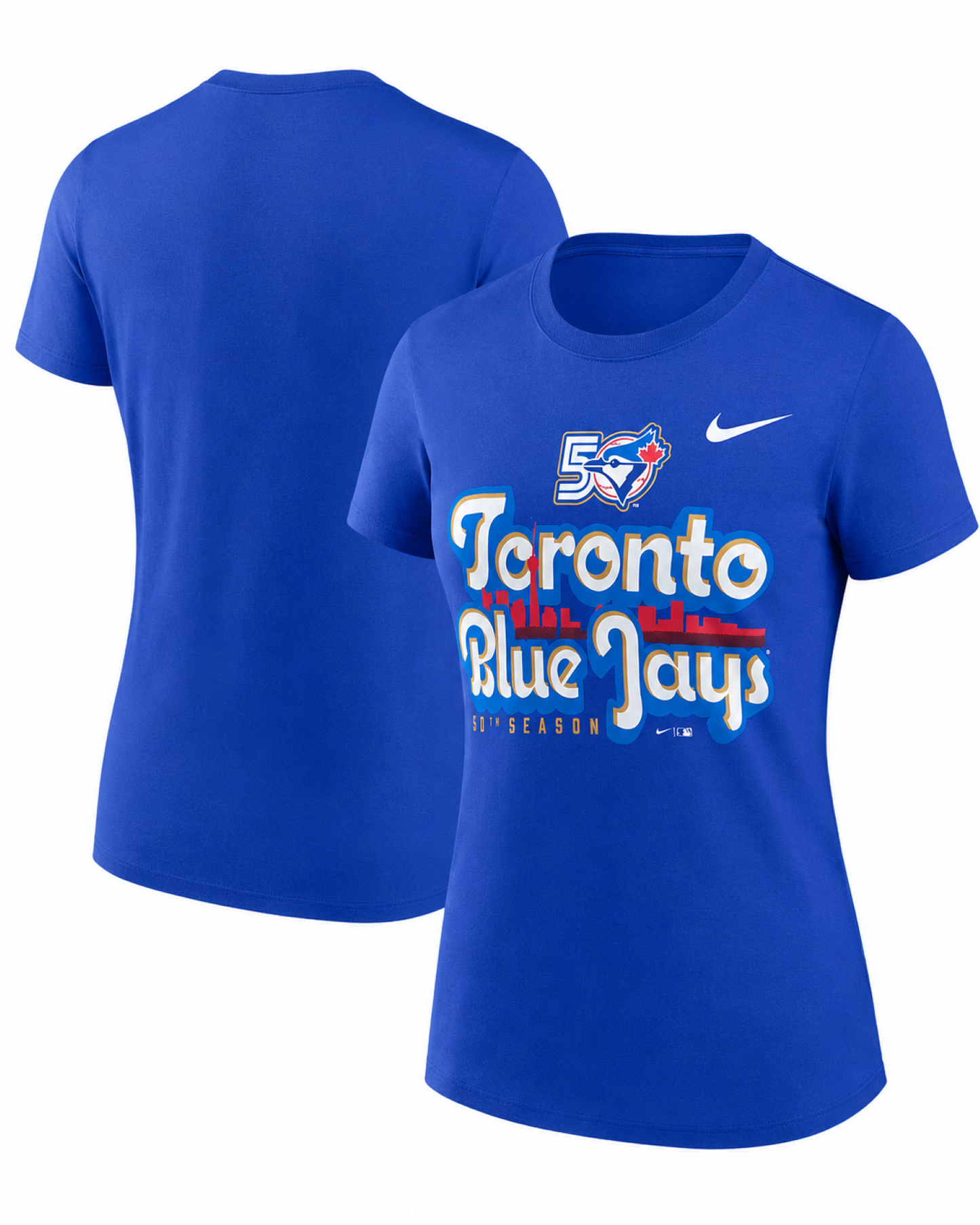 Nike MLB Toronto Blue Jays Women’s 50th Season Skyline Graphic T-Shirt - Royal Blue