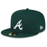 New Era Men's Atlanta Braves Green White Logo 59FIFTY - Fitted Hat