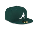 New Era Men's Atlanta Braves Green White Logo 59FIFTY - Fitted Hat