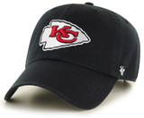 Kansas City NFL ’47 Brand Adjustable Unstructured Clean Up Black On Black Hat