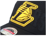 Men's Los Angeles Lakers Reload Mitchell & Ness Black Wool Adjustable Fit Snapback Hat