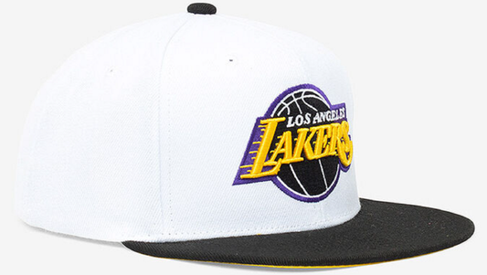Men's Los Angeles Lakers Reload Mitchell & Ness White/Black Two-Tone Wool Snapback Hat